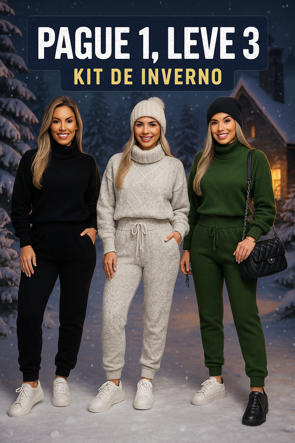 Kit Especial De Inverno Tricô - Pague 1 Leve 3