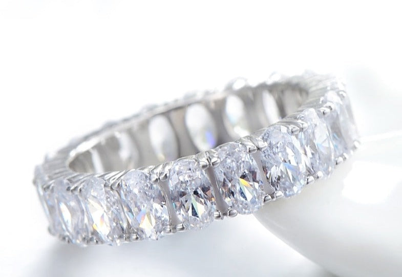 Anel em Prata 925 Zircônia Oval