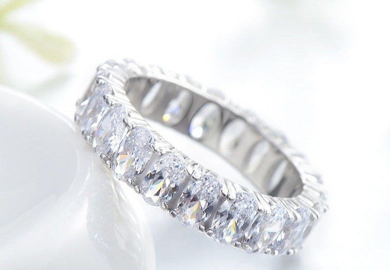 Anel em Prata 925 Zircônia Oval