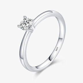 Anel em Prata 925 Solitário Clássico