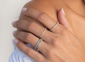 Anel Aparador em Prata 925 Cravejado Zircônia